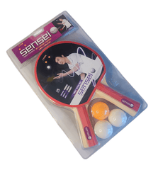 Set Paletas Ping Pong Sensei 2 Estrellas 🏓 | 2 Paletas + 3 Pelotas