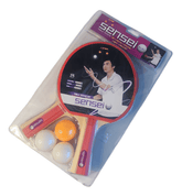 Set Paletas Ping Pong Sensei 2 Estrellas 🏓 | 2 Paletas + 3 Pelotas