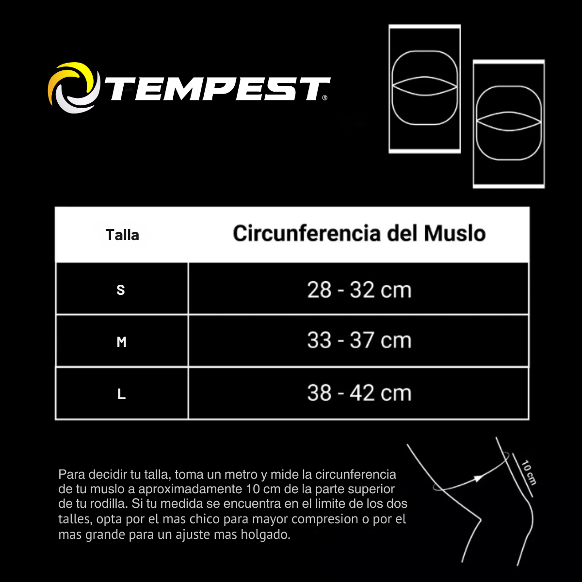 Rodillera  Eco Acolchada Tempest ⚡ Protección para Vóleibol y Más