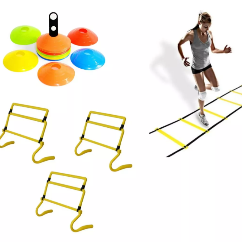 Kit de Entrenamiento 🏃‍♂️ Escalera + Vallas Regulables + Conos Lenteja | Mejora tu Agilidad